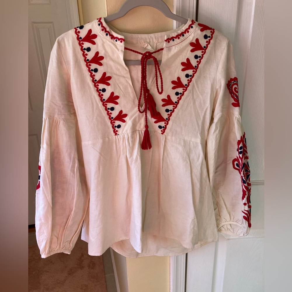 GOA Folk Embroidered Peasant Top Small